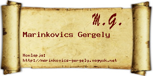 Marinkovics Gergely névjegykártya